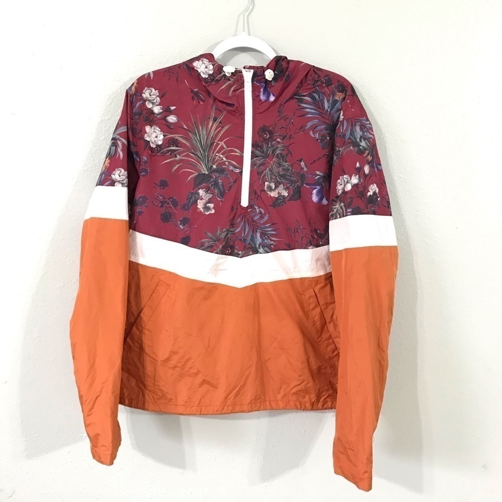 ASOS  3/4 Zip Track Jacket With Palm Print color block jacket size XL T11
